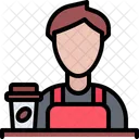 Trabajador de cafe masculino  Icono