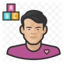 Trabajador Asiatico De Guarderia Guarderia Trabajador Icono