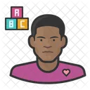 Trabajador De Guarderia Hombre Negro Trabajador De Guarderia Guarderia Icono