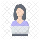 Trabajador Remoto Autonomo Portatil Icono