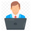 Empleado Remoto Trabajador Virtual Personal Remoto Icono