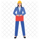 Trabajadora Oficial De Construccion Planificador De Construccion Icono