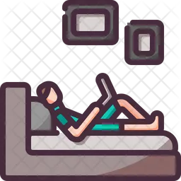 Trabajando en la cama  Icono