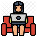 Trabajo Sofa Computadora Portatil Icono