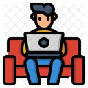 Trabajo Sofa Computadora Portatil Icono