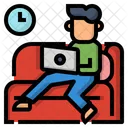 Icono De Trabajar Desde Casa Laboratorio Trabajar En El Sofa Icono