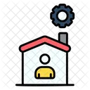 Trabajar Desde Casa Trabajo Computadora Portatil Icono