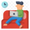 Icono De Trabajar Desde Casa Laboratorio Trabajar En El Sofa Icon