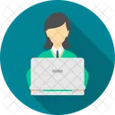 Trabajo Femenino Computadora Mujer Icon