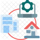 Trabajo Hibrido Trabajo Remoto Trabajo Remoto Y En La Oficina Trabajo Flexible Trabajo Combinado Trabajo Remoto Y En La Oficina Hibrido Icono