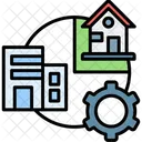 Trabajo Hibrido Trabajo Remoto Trabajo Remoto Y Oficina Icono