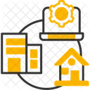 Trabajo Hibrido Trabajo Remoto Trabajo Remoto Y En La Oficina Trabajo Flexible Trabajo Combinado Trabajo Remoto Y En La Oficina Hibrido Icono