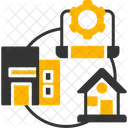 Trabajo Hibrido Trabajo Remoto Trabajo Remoto Y En La Oficina Trabajo Flexible Trabajo Combinado Trabajo Remoto Y En La Oficina Hibrido Icono