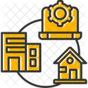 Trabajo Hibrido Trabajo Remoto Trabajo Remoto Y En La Oficina Trabajo Flexible Trabajo Combinado Trabajo Remoto Y En La Oficina Hibrido Icono