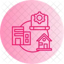 Trabajo Hibrido Trabajo Remoto Trabajo Remoto Y En La Oficina Trabajo Flexible Trabajo Combinado Trabajo Remoto Y En La Oficina Hibrido Icono