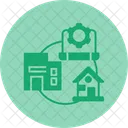Trabajo Hibrido Trabajo Remoto Trabajo Remoto Y En La Oficina Trabajo Flexible Trabajo Combinado Trabajo Remoto Y En La Oficina Hibrido Icono