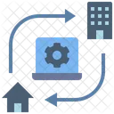 Trabajo Hibrido Trabajo Flexible Trabajo Desde Casa Icono