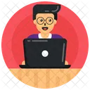 Freelancer Trabalhador On Line Funcionario De Escritorio Ícone