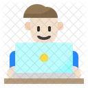 Homem Trabalhando Laptop Icon