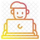 Homem Trabalhando Laptop Ícone