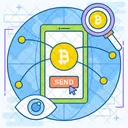 Mobile Transaction Money Transfer Bitcoin Trading Icon