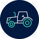 Tractor Moving In Field Tractor Moving Icon