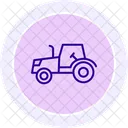Tractor Moving In Field Tractor Moving Icon