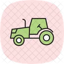 Tractor Moving In Field Tractor Moving Icon