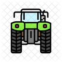 Plowing Tractor Back Icon