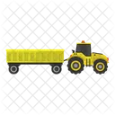 Tractor With Trailer Transportation Vehicle Icon