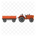 Tractor With Trailer Transportation Vehicle Icon