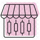 무역 시장 색상 그림자 가는 선 아이콘 아이콘