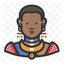 Traditional African Woman User Character Icon