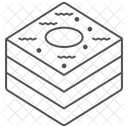 Traditional Arabic Sweets Thinline Icon Icon