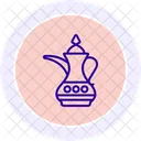 Traditionelles Dallah Topflinien Symbol Symbol