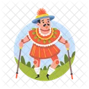 Traditional Dance Performer Folklore Icon