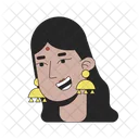 Traditional hindu woman smiling  아이콘