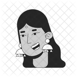 Traditional hindu woman smiling  Icon