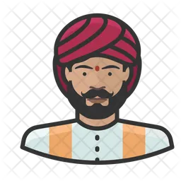 Traditional Indian Man  Icon