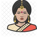 Traditional Indian Woman Avatar User Icon