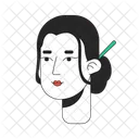 Traditional japanese woman kanzashi Icon