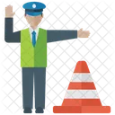 Traffic Police Sergeant Traffic Cone Icon