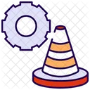 Traffic cone and gear  Icon