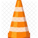 Traffic cone orange striped safety  Icon