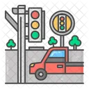 Traffic Light Car Stopped At A Traffic Light Car Stopped Icon