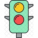 Traffic Lights Cone Construction Icon