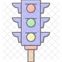 Traffic Lights Lineal Color Icon Icon