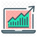 Informe De Computadora Portatil De Analisis De Trafico De Crecimiento Icono