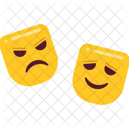 Tragedy and comedy theater mask  Icon