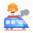 Train Fire Explosion Accident Icon